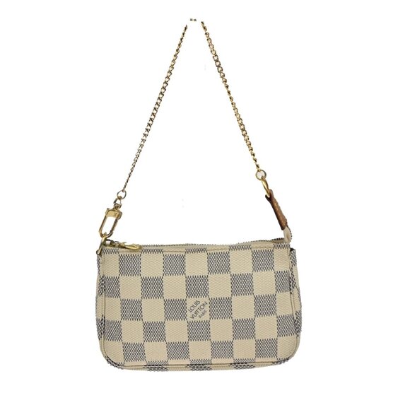 LOUIS VUITTON Mini Pochette Accessoires Hand Bag Damier Azur WE - Picture 3 of 14